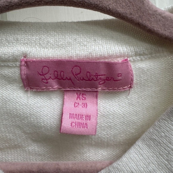 Lilly Pulitzer Girls 2T - 2-3 Cream Off White Kids Button Down Sweater Cardigan - Picture 4 of 5